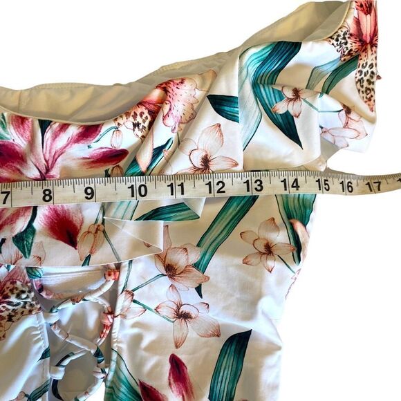 LA Blanca Womens Off Shoulder Ruffle One Piece Swimsuit - Picture 11 of 14